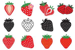 Strawberry Icon Set vector