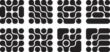 black liquid connected circle dots.metaballs blob pattern. abstarct geometric shapes vector