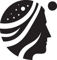 Logo of Abstract Mind Exploring Universe A Modern Symbolic Representation vector