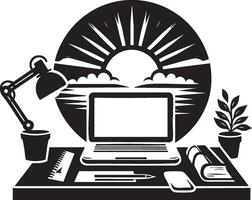 Logo of Serene Workspace Setup for Ultimate Productivity and Focus vector