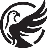Logo of Majestic Eagle Soaring High in Circular Emblem Design vector