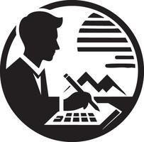 Logo of Financial Advisor Writing Report Analysis and Investment Planning vector