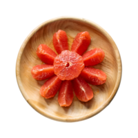 Freshness Overhead View of Grapefruit Segments in a Floral Pattern png