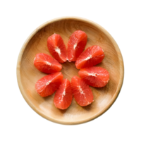 Overhead View of Grapefruit Segments in a Floral Pattern png