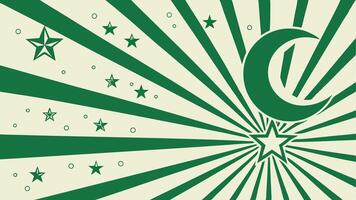 Green islamic crescent moon and star burst background graphic illustration design template image stock 100 vector
