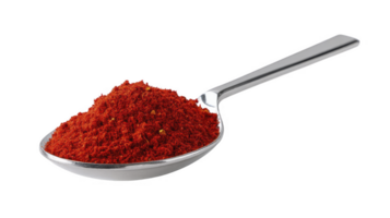 Red Chili Powder in Spoon isolated on transparent background png