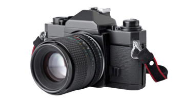 Professional DSLR Camera Front View for Photography and Tech isolated on transparent background png