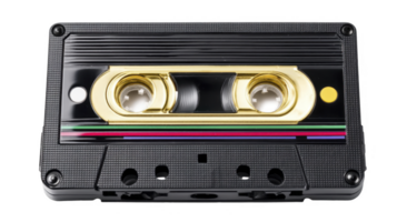 Vintage Audio Cassette Tape for Retro Music and Nostalgia isolated on transparent background png