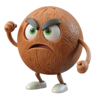 3D Cartoon cartoon Character with Angry Expression, Funny Animated Style Isolated on Transparent Background png