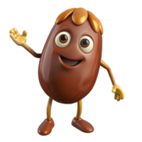 3D Cartoon dates Character with smiling Expression, Funny Animated Style Isolated on Transparent Background png