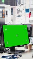 Vertical African american male engineer does troubleshooting on copy space display, fixing errors to ensure seamless solar panels manufacturing. Technician works in the assembly line. Camera B. video