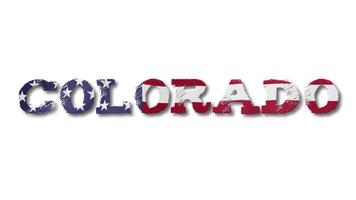 Colorado Text with USA Flag Waving Inside. Seamless Loop Animation on Transparent Background. video
