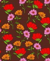 This pattern is simply hand drawn in vibrant colors, with a subtle vintage bohemian charm. vector