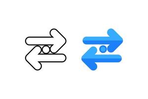Exchange icon with twoway arrow suitable for financial websites, apps, and presentations needing a modern and sleek design element. vector