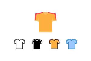 A collection of stylish and trendy t-shirt icons, perfect for sportswear designs, team uniforms and apparel samples. It has various color variations to create unique promotional and branding vector