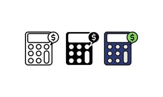 This image features a collection of cost calculator icons with dollar signs, . ideal for illustrations and designs related to accounting, financial planning, and business calculations. vector