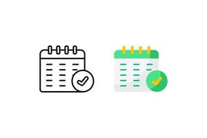 Task calendar icons with check marks, perfect for tracking completed tasks, project management, scheduling apps, productivity tools, and organization websites. vector