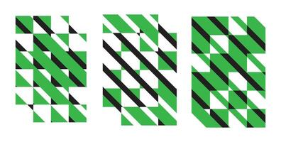 Abstract Diagonal Geometric Pattern in Green and Black Modern Minimalist Design vector