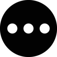 A black circle with three dots in it vector