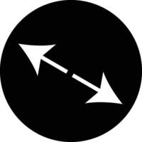 A black and white arrow pointing in the same direction vector