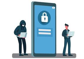 Hackers or criminals are waiting to hack victims' data by filling in usernames and passwords. vector