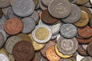 coins from all over the world. photo