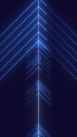 Futuristic neon arrow lines vertical background animation in dark colors. Seamless loop video
