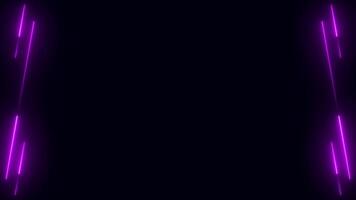 Purple neon line background animation glowing in the dark, simple technology decoration. Seamless loop video