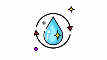 Animated Hygiene is essential represented by a water droplet in a circle with arrows. video