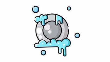 Animated Plate with soap suds around it. video