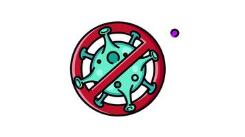 Animated Corona virus inside a no symbol. video