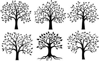 silhouette Tree Design Icon Image, vector