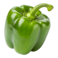 Fresh green bell pepper isolated on the transparent background png