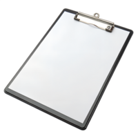 Wooden clipboard holding plain white paper, clean workspace tool for writing, lists, or forms png
