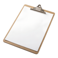Blank clipboard with empty sheet of paper ready for notes, documents, or signing, simple office or work stationery png