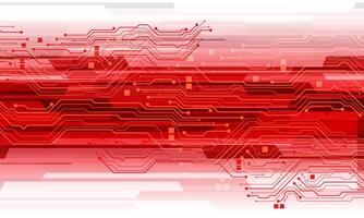 Abstract red circuit board technology connected lines electronics elements computer digital on white background vector