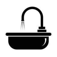 Basin icon with outline illustration vector