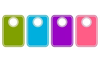 Infographic with four colored rectangles and white circles for business promotion. vector