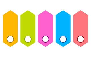 Infographic for business promotion with five colorful hexagons and circles. vector