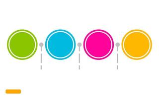 Infographic for business promotion with a time line of four colored circles. vector