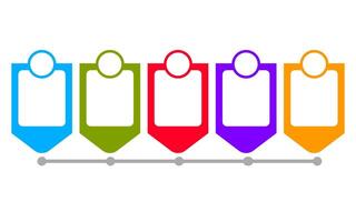 Infographic colorful time line with five steps for promoting your business. vector