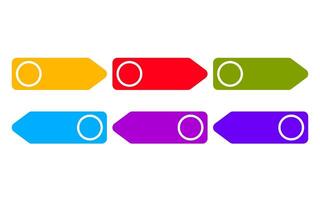 Infographic promotion with six colorful tags featuring white circles. vector