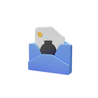 An envelope with a card inside png