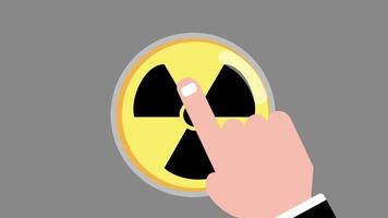 Nuclear Launch Button Radiation Icon Press Danger Alert UI Animation video