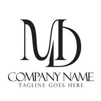 Creative letter MD or DM logo design concept for a business and a company identity vector