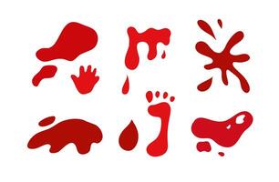 Set of bloodstains in a flat style. on a white background. vector