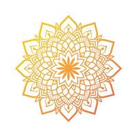 Gradient color mandala design on white background vector