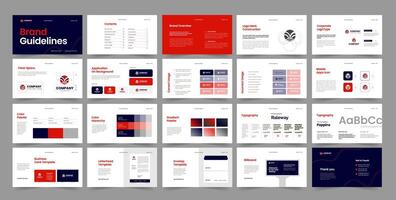 brand guideline presentation template, brand manual design, brand guide template, brand style guide presentation vector