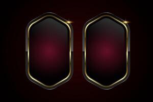Set of two luxury 3Ds glossy dark red button , illustration. with vertically elongated button features a deep black-to-burgundy gradient, exuding elegance style vector