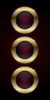 A Group of premium buttons element illustration design for web UI-UX . and Set of three Luxury gold circle buttons, banner, web bar, design vector